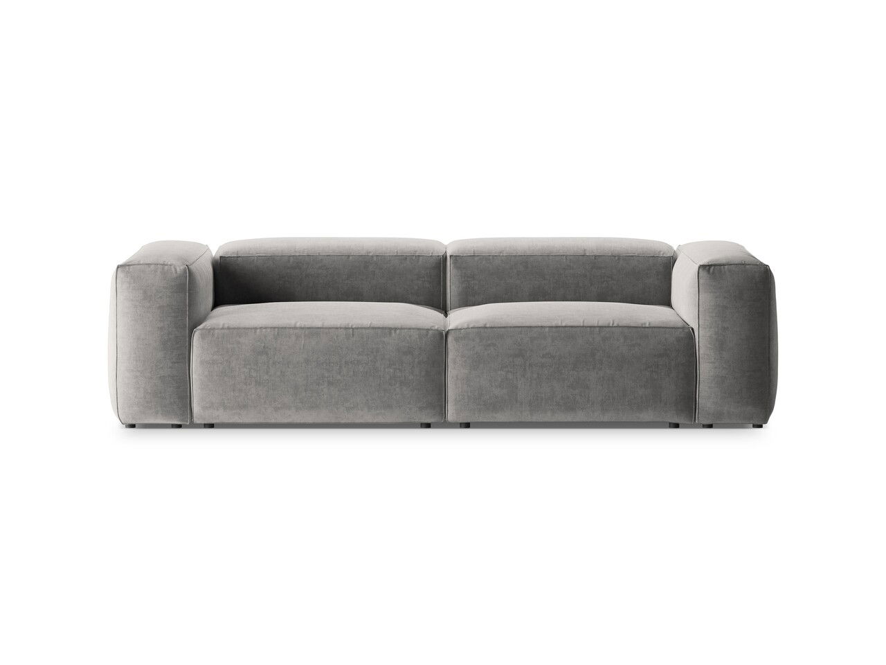 Canapea 3 locuri, Bergamo, Cosmopolitan Design, 264x108x70 cm, tesatura structurata, gri deschis