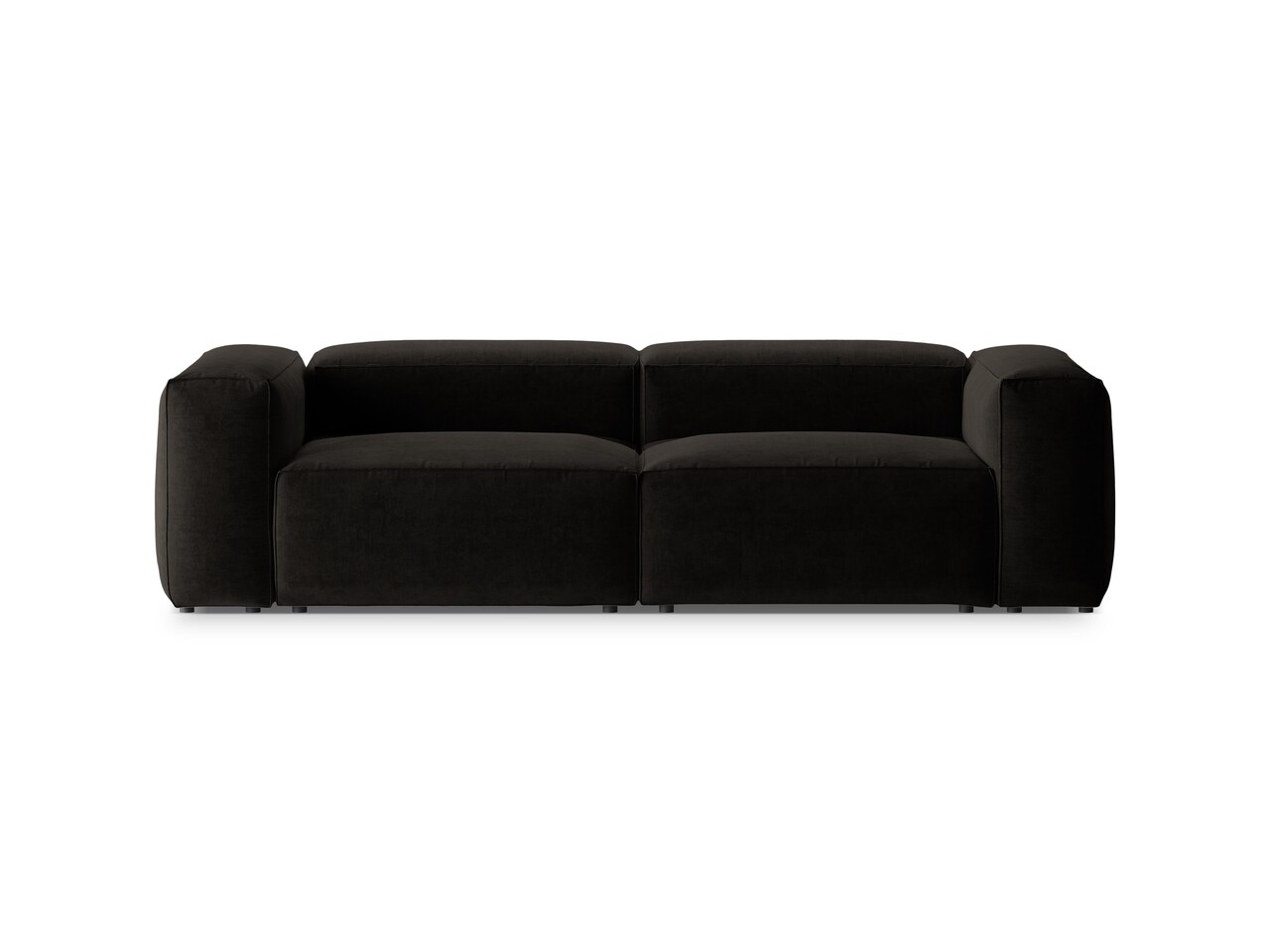 Canapea 3 locuri, Bergamo, Cosmopolitan Design, 264x108x70 cm, tesatura structurata, negru