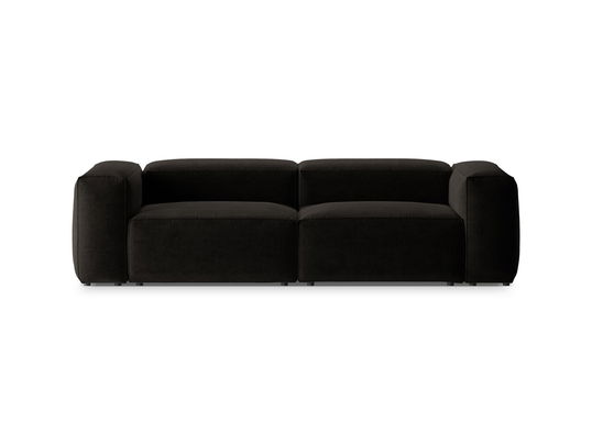 Canapea 3 locuri, Bergamo, Cosmopolitan Design, 264x108x70 cm, tesatura structurata, negru