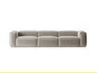 Canapea 4 locuri, Bergamo, Cosmopolitan Design, 364x108x70 cm, catifea chenille raiata, ivoriu