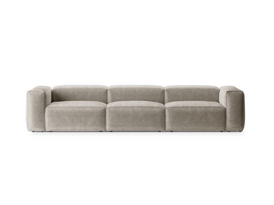 Canapea 4 locuri, Bergamo, Cosmopolitan Design, 364x108x70 cm, catifea chenille raiata, ivoriu