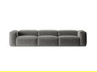 Canapea 4 locuri, Bergamo, Cosmopolitan Design, 364x108x70 cm, catifea chenille raiata, gri deschis