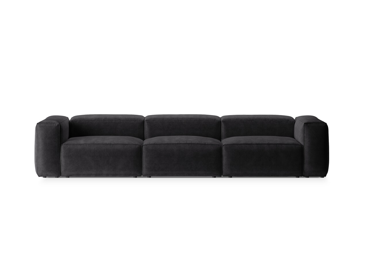 Canapea 4 locuri, Bergamo, Cosmopolitan Design, 364x108x70 cm, catifea chenille raiata, gri