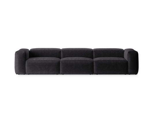 Canapea 4 locuri, Bergamo, Cosmopolitan Design, 364x108x70 cm, catifea chenille raiata, gri