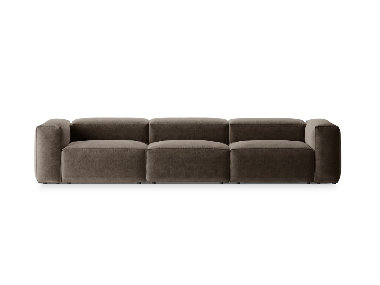 Canapea 4 locuri, Bergamo, Cosmopolitan Design, 364x108x70 cm, tesatura structurata, cappuccino