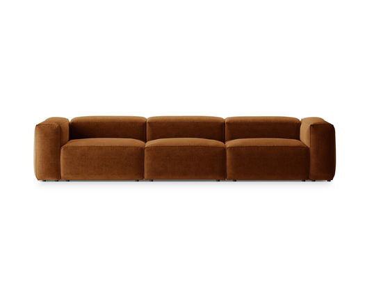 Canapea 4 locuri, Bergamo, Cosmopolitan Design, 364x108x70 cm, tesatura structurata, gri maro