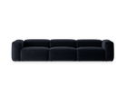 Canapea 4 locuri, Bergamo, Cosmopolitan Design, 364x108x70 cm, tesatura structurata, albastru navy