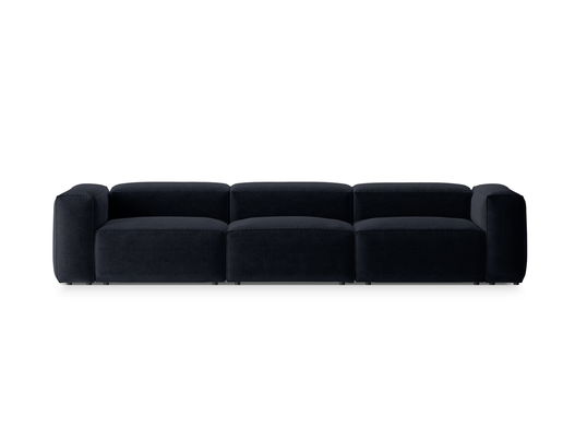 Canapea 4 locuri, Bergamo, Cosmopolitan Design, 364x108x70 cm, tesatura structurata, albastru navy
