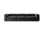 Canapea 4 locuri, Bergamo, Cosmopolitan Design, 364x108x70 cm, tesatura structurata, grafit