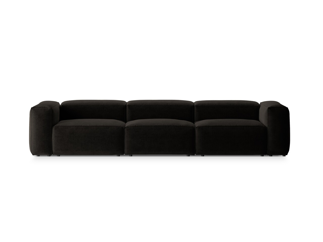 Canapea 4 locuri, Bergamo, Cosmopolitan Design, 364x108x70 cm, tesatura structurata, negru