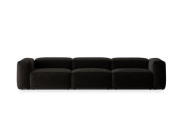 Canapea 4 locuri, Bergamo, Cosmopolitan Design, 364x108x70 cm, tesatura structurata, negru