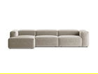 Coltar stanga 4 locuri, Bergamo, Cosmopolitan Design, 344x152x70 cm, tesatura structurata, bej
