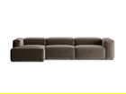 Coltar stanga 4 locuri, Bergamo, Cosmopolitan Design, 344x152x70 cm, tesatura structurata, cappuccino
