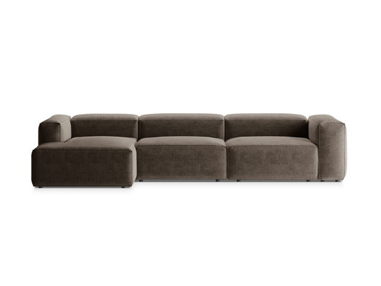 Coltar stanga 4 locuri, Bergamo, Cosmopolitan Design, 344x152x70 cm, tesatura structurata, cappuccino