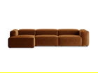 Coltar stanga 4 locuri, Bergamo, Cosmopolitan Design, 344x152x70 cm, tesatura structurata, gri maro