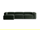 Coltar stanga 4 locuri, Bergamo, Cosmopolitan Design, 344x152x70 cm, tesatura structurata, verde muschi