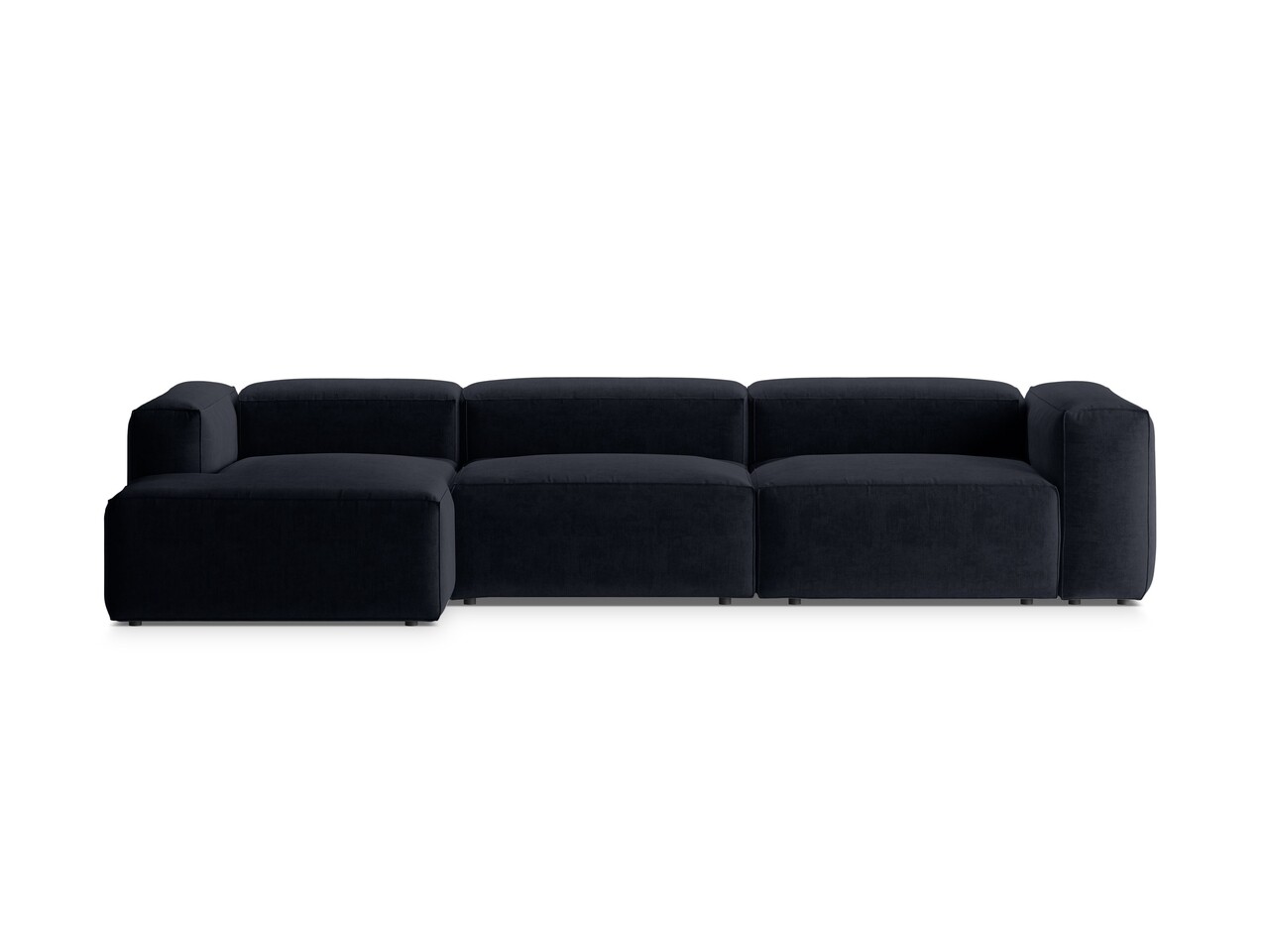 Coltar stanga 4 locuri, Bergamo, Cosmopolitan Design, 344x152x70 cm, tesatura structurata, albastru navy