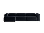 Coltar stanga 4 locuri, Bergamo, Cosmopolitan Design, 344x152x70 cm, tesatura structurata, albastru navy