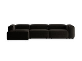 Coltar stanga 4 locuri, Bergamo, Cosmopolitan Design, 344x152x70 cm, tesatura structurata, negru