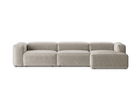 Coltar dreapta 4 locuri, Bergamo, Cosmopolitan Design, 344x152x70 cm, catifea chenille raiata, ivoriu