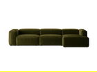 Coltar dreapta 4 locuri, Bergamo, Cosmopolitan Design, 344x152x70 cm, catifea chenille raiata, verde