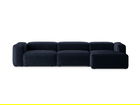 Coltar dreapta 4 locuri, Bergamo, Cosmopolitan Design, 344x152x70 cm, catifea chenille raiata, albastru navy
