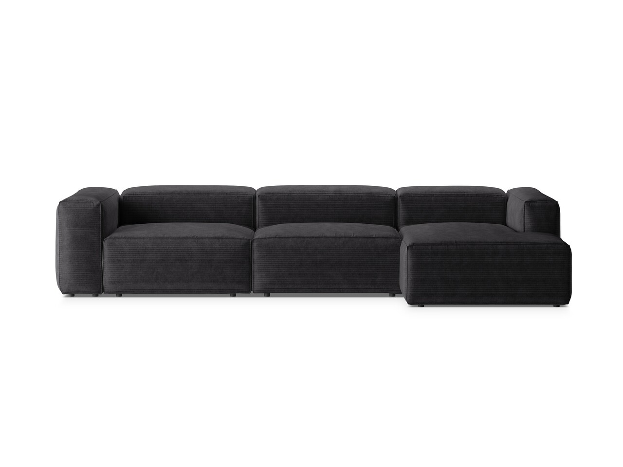 Coltar dreapta 4 locuri, Bergamo, Cosmopolitan Design, 344x152x70 cm, catifea chenille raiata, gri