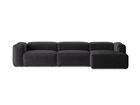 Coltar dreapta 4 locuri, Bergamo, Cosmopolitan Design, 344x152x70 cm, catifea chenille raiata, gri