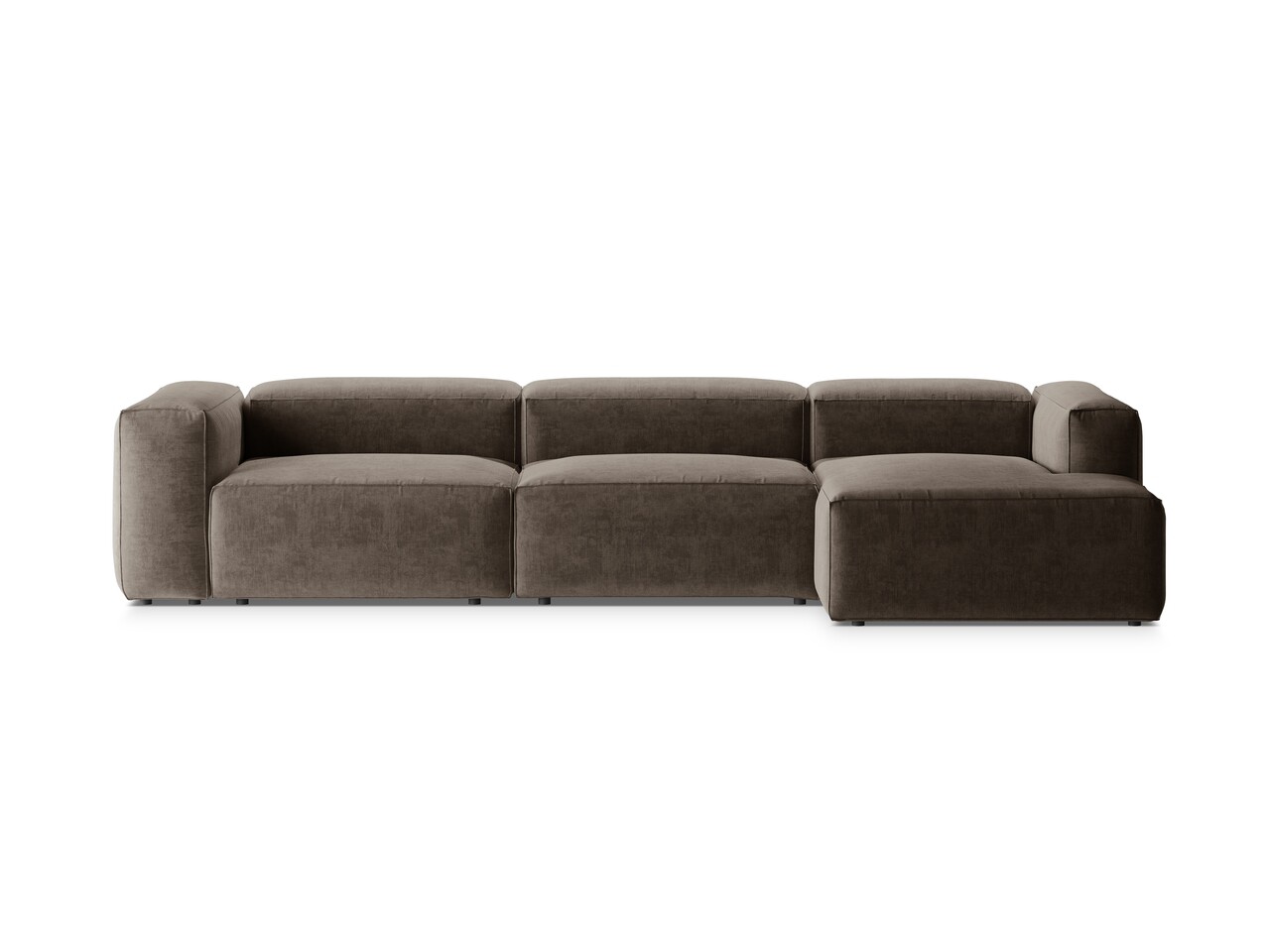 Coltar dreapta 4 locuri, Bergamo, Cosmopolitan Design, 344x152x70 cm, tesatura structurata, cappuccino
