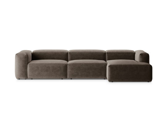 Coltar dreapta 4 locuri, Bergamo, Cosmopolitan Design, 344x152x70 cm, tesatura structurata, cappuccino