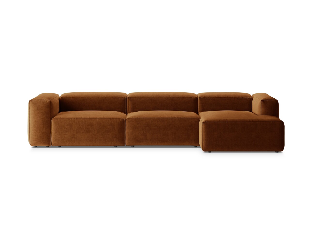 Coltar dreapta 4 locuri, Bergamo, Cosmopolitan Design, 344x152x70 cm, tesatura structurata, gri maro