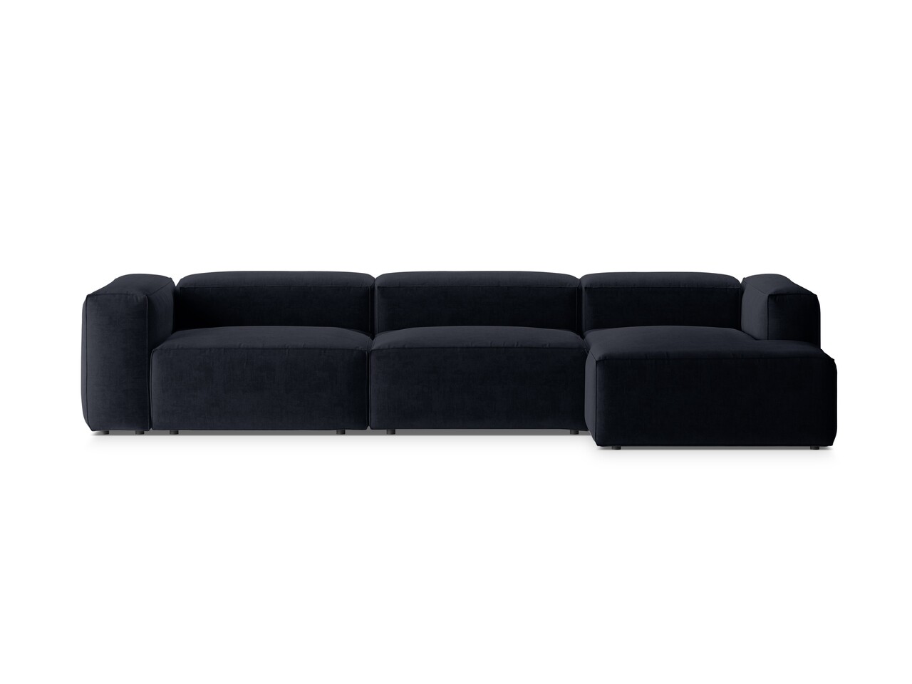 Coltar dreapta 4 locuri, Bergamo, Cosmopolitan Design, 344x152x70 cm, tesatura structurata, albastru navy