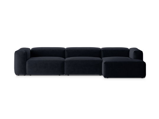 Coltar dreapta 4 locuri, Bergamo, Cosmopolitan Design, 344x152x70 cm, tesatura structurata, albastru navy