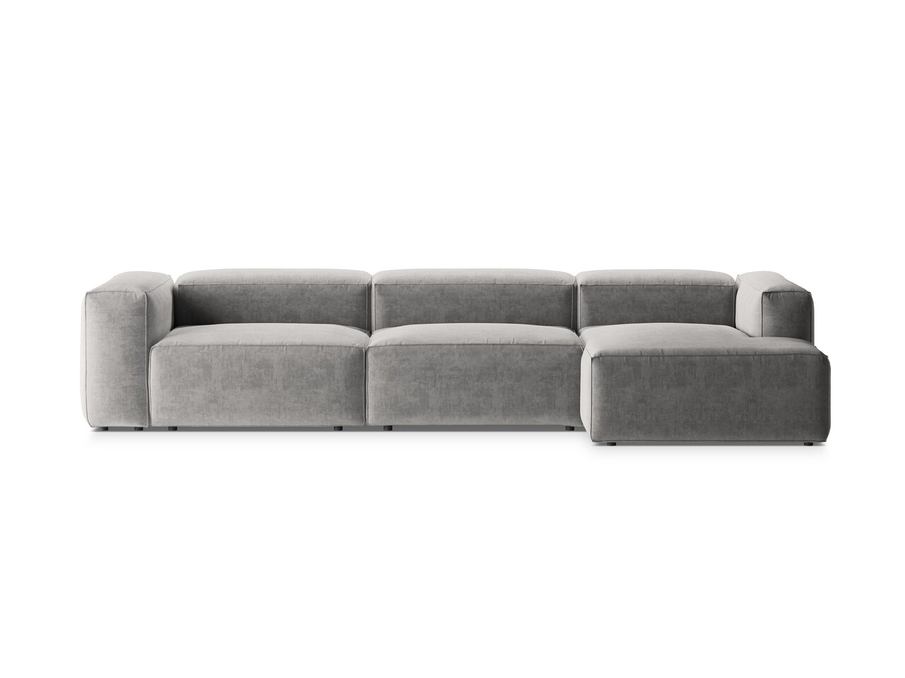 Coltar dreapta 4 locuri, Bergamo, Cosmopolitan Design, 344x152x70 cm, tesatura structurata, gri deschis