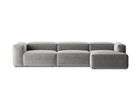 Coltar dreapta 4 locuri, Bergamo, Cosmopolitan Design, 344x152x70 cm, tesatura structurata, gri deschis