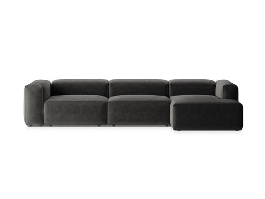 Coltar dreapta 4 locuri, Bergamo, Cosmopolitan Design, 344x152x70 cm, tesatura structurata, grafit