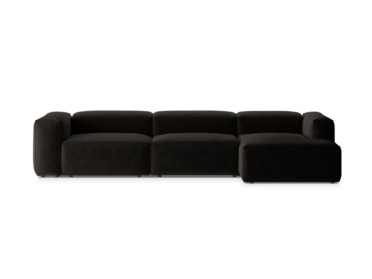 Coltar dreapta 4 locuri, Bergamo, Cosmopolitan Design, 344x152x70 cm, tesatura structurata, negru