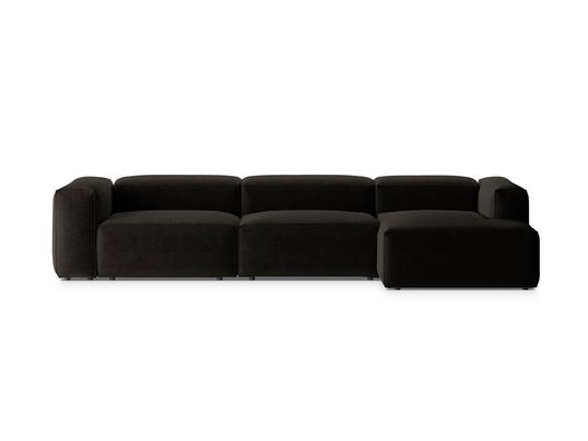 Coltar dreapta 4 locuri, Bergamo, Cosmopolitan Design, 344x152x70 cm, tesatura structurata, negru