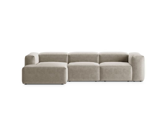 Coltar stanga 3 locuri, Bergamo, Cosmopolitan Design, 304x152x70 cm, tesatura structurata, bej