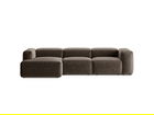 Coltar stanga 3 locuri, Bergamo, Cosmopolitan Design, 304x152x70 cm, tesatura structurata, cappuccino