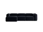 Coltar stanga 3 locuri, Bergamo, Cosmopolitan Design, 304x152x70 cm, tesatura structurata, albastru navy