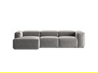 Coltar stanga 3 locuri, Bergamo, Cosmopolitan Design, 304x152x70 cm, tesatura structurata, gri deschis