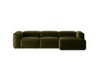 Coltar dreapta 3 locuri, Bergamo, Cosmopolitan Design, 304x152x70 cm, catifea chenille raiata, verde