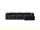 Coltar dreapta 3 locuri, Bergamo, Cosmopolitan Design, 304x152x70 cm, catifea chenille raiata, gri