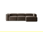 Coltar dreapta 3 locuri, Bergamo, Cosmopolitan Design, 304x152x70 cm, tesatura structurata, cappuccino