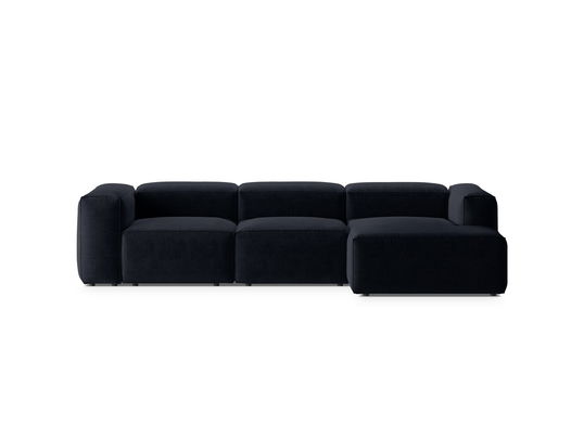 Coltar dreapta 3 locuri, Bergamo, Cosmopolitan Design, 304x152x70 cm, tesatura structurata, albastru navy