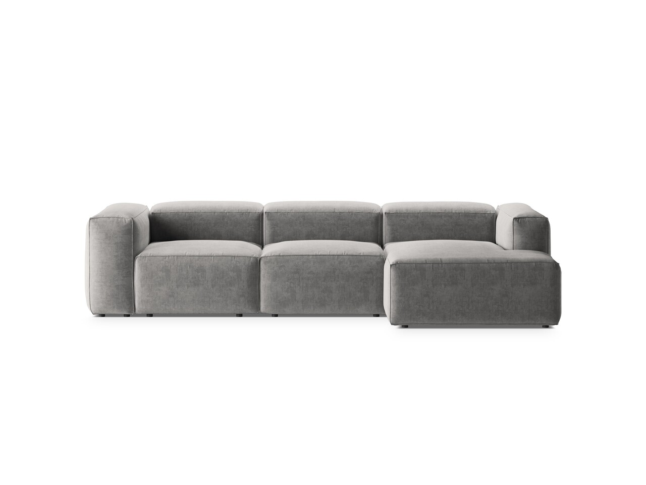 Coltar dreapta 3 locuri, Bergamo, Cosmopolitan Design, 304x152x70 cm, tesatura structurata, gri deschis