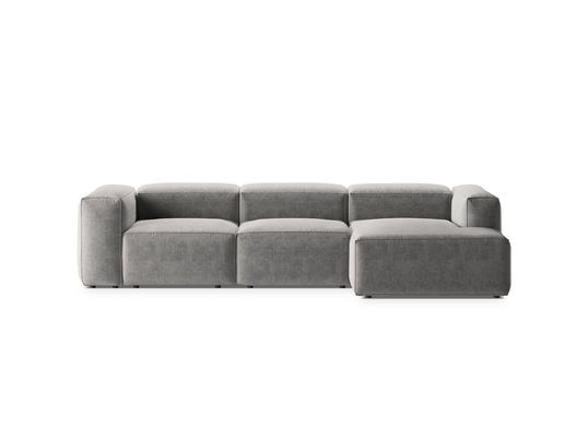 Coltar dreapta 3 locuri, Bergamo, Cosmopolitan Design, 304x152x70 cm, tesatura structurata, gri deschis