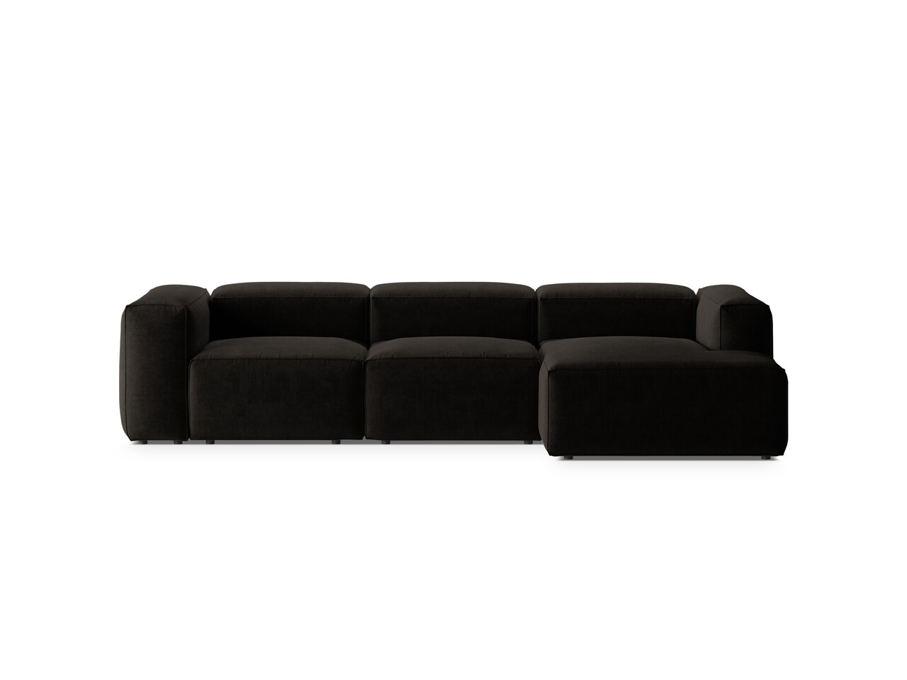 Coltar dreapta 3 locuri, Bergamo, Cosmopolitan Design, 304x152x70 cm, tesatura structurata, negru