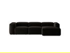 Coltar dreapta 3 locuri, Bergamo, Cosmopolitan Design, 304x152x70 cm, tesatura structurata, negru